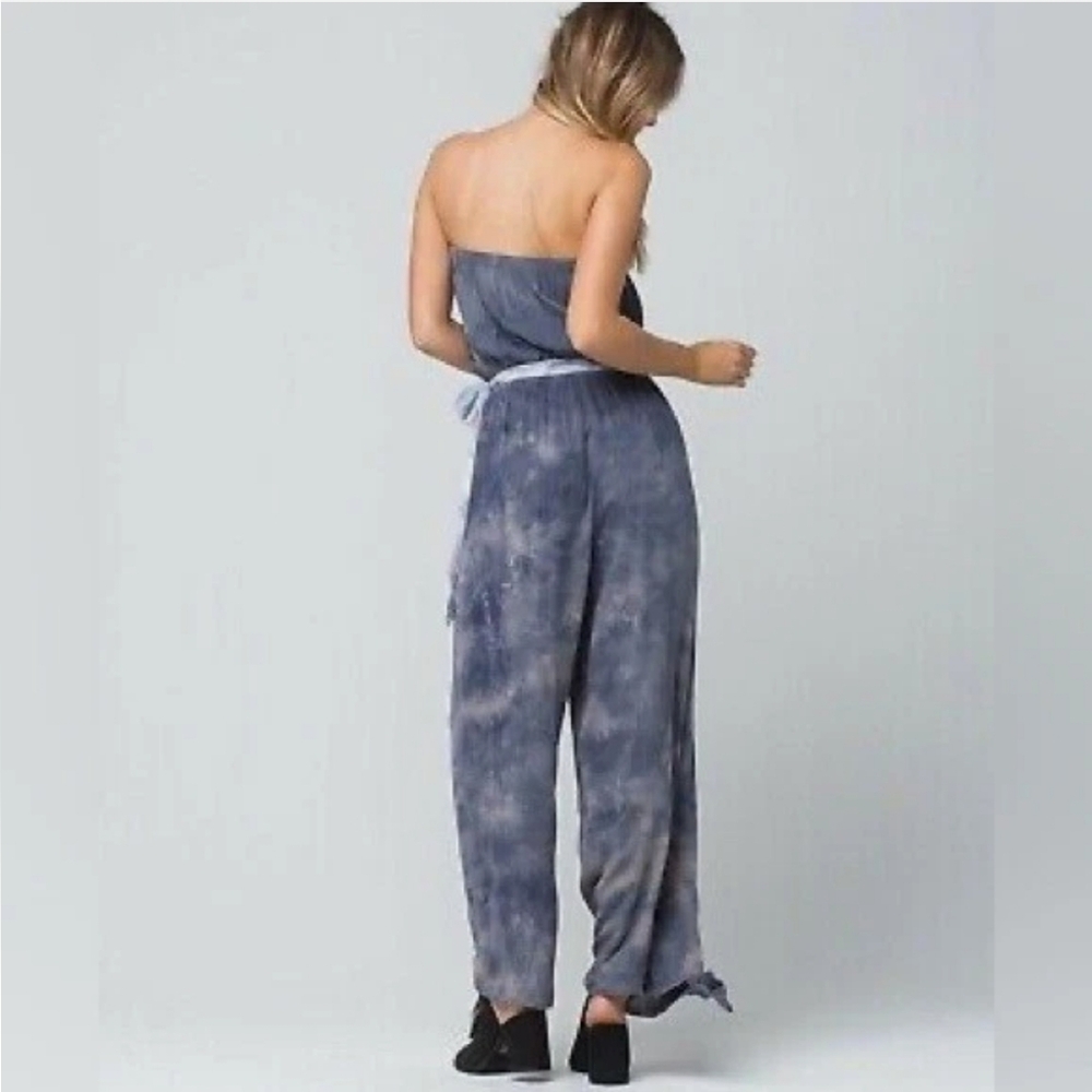 #211. Free People Just Float Tie-Dye Strapless Jumpsuit - Picture 3 of 4